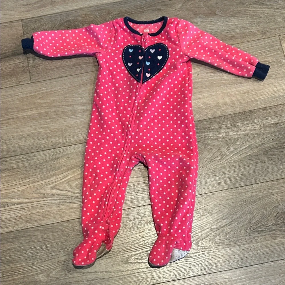 Kids and Carters Pink and Navy Kids One Piece pajama Set‎ x 3